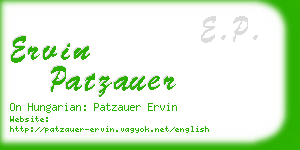 ervin patzauer business card